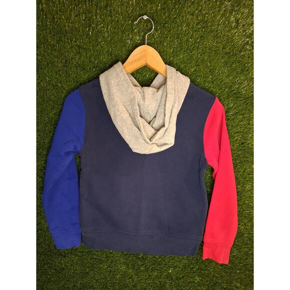 Polo Ralph Lauren Polo Bear Colorblock Hoodie Boys Size S (8) Ski Bear Navy Red - Picture 2 of 6